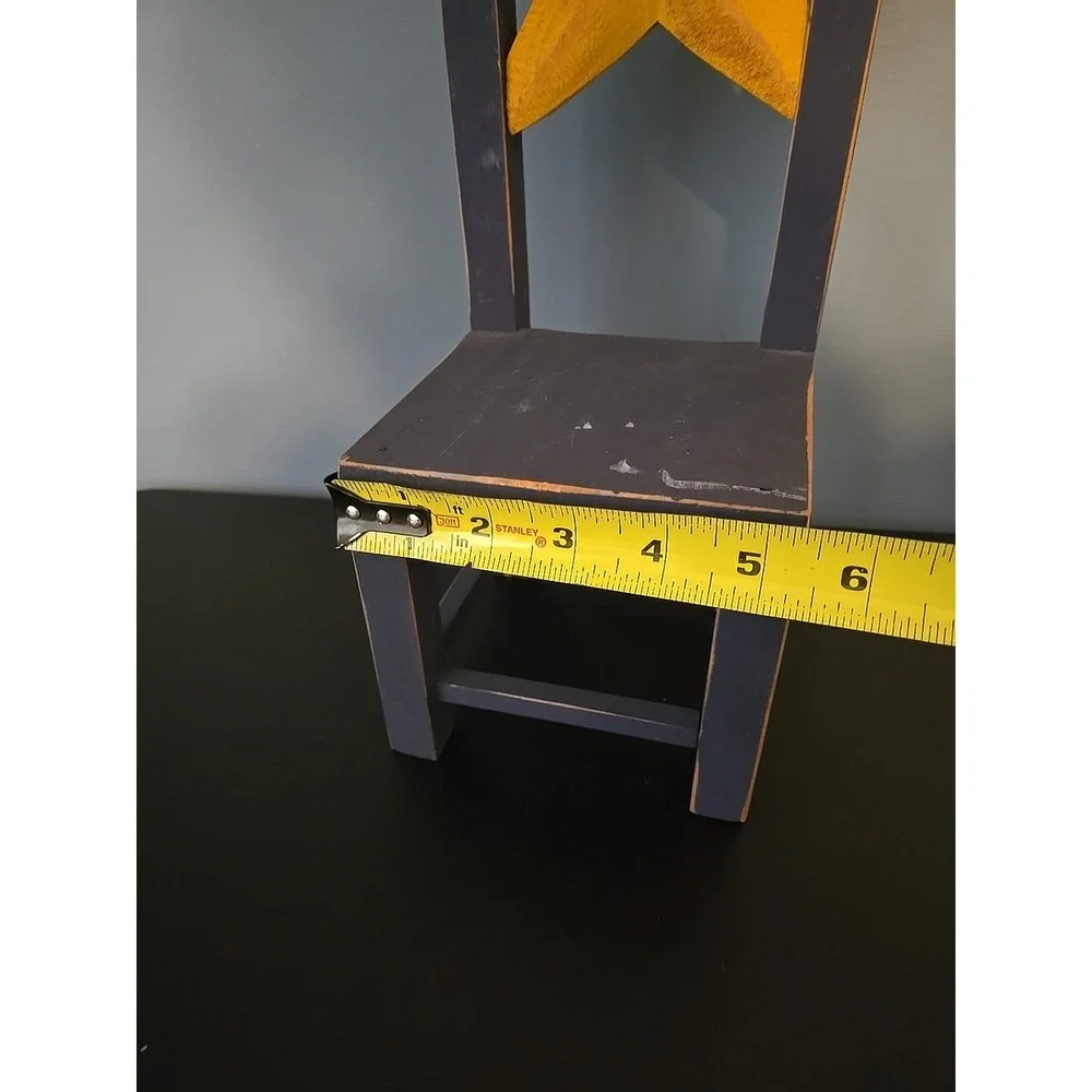 Vintage Interior Accents Americana Collection Painted Mini Doll‎ Chair Star